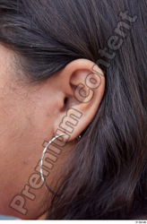 Ear Woman White Casual Overweight Street photo references